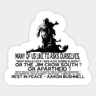 rest in peace / aaron bushnell Sticker